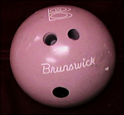 Pink Ladies Bowling Ball, made by Brunswick.