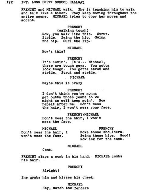 Grease 2 Script - Cut Scene